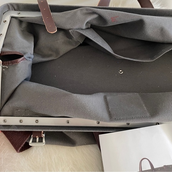 Line of trade gray weekender travel bag brown removable shoulder strap - Picture 10 of 11